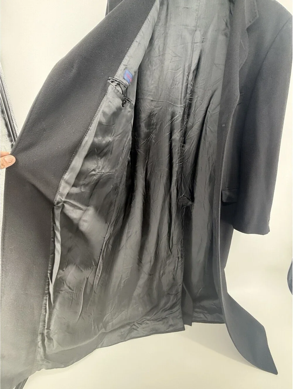 Via dei Giubbi Milano 100% Cashmere Overcoat Men’s Black Made in Italy